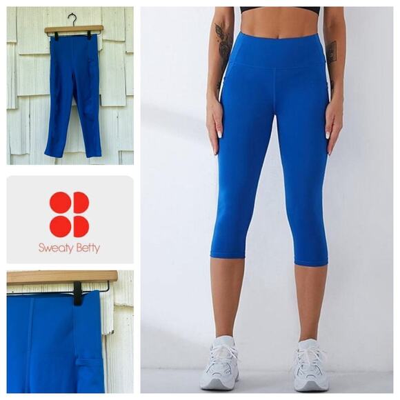Sweaty‎ Betty High Rise Blue Power Crop 4/6 - Picture 1 of 7